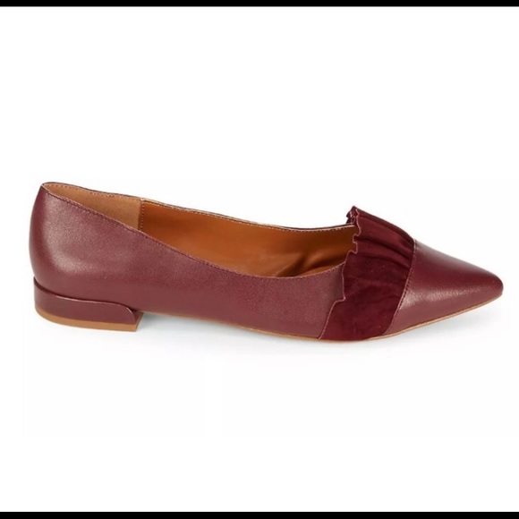 Halston Hazel Burgundy/Bordeaux Pointy Toe Flats Size 8 - Picture 2 of 6